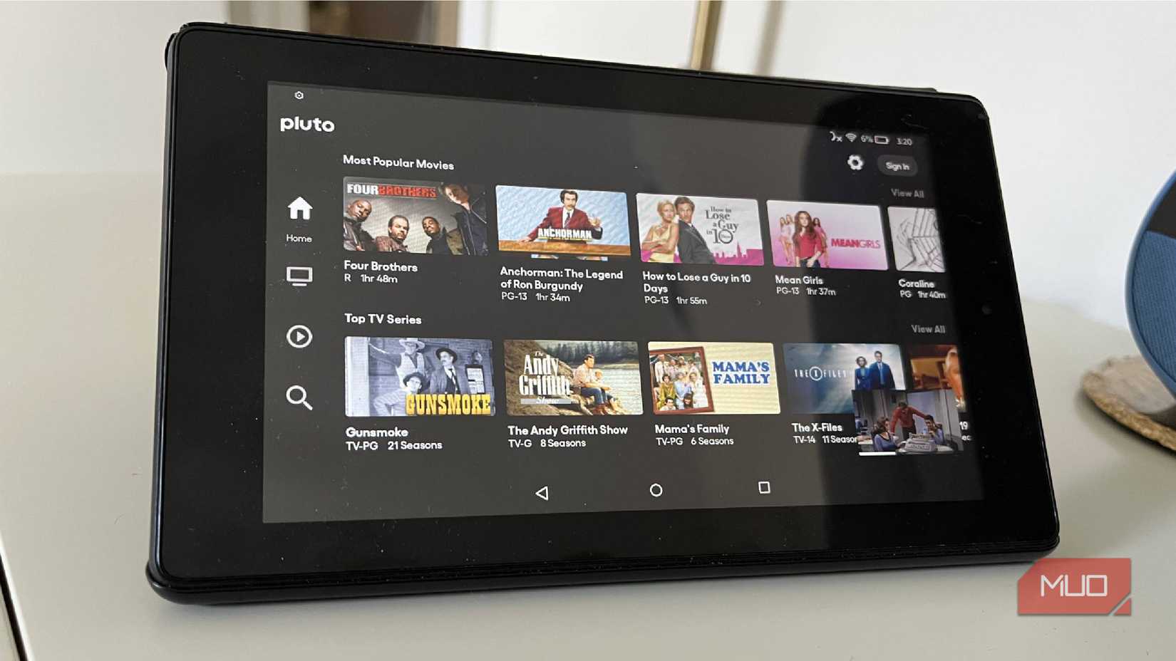 Plutón TV en un Kindle