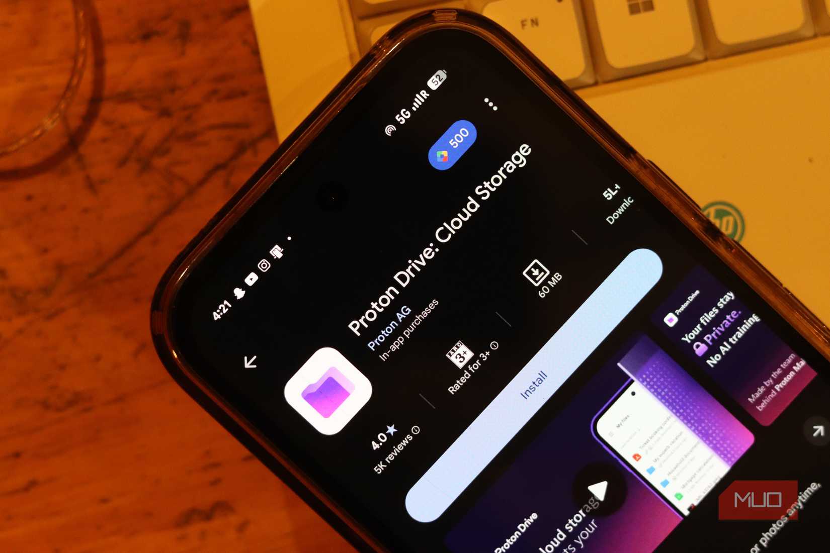 Proton Drive Android app.