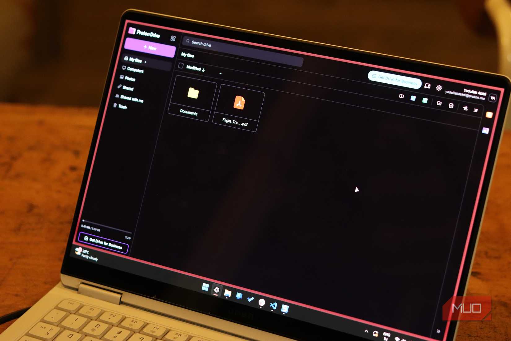Proton Drive main interface.