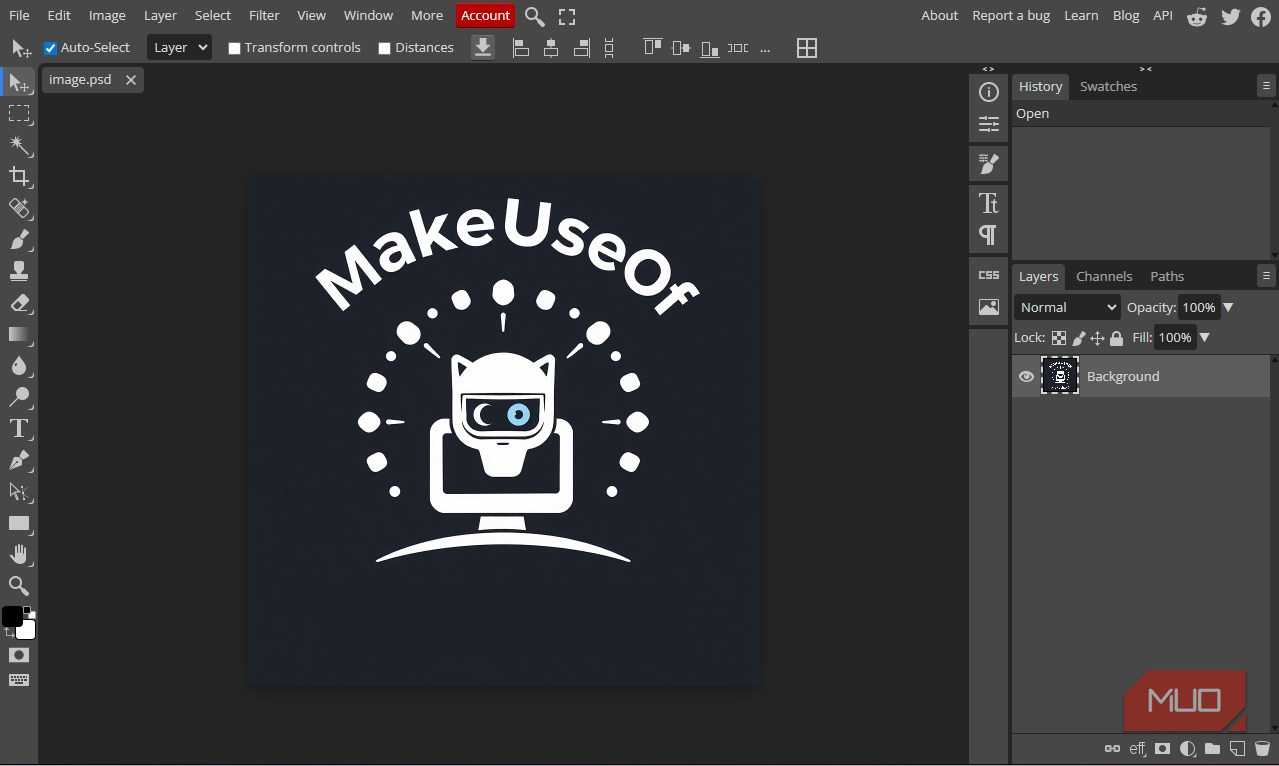 Quick edits on Photopea