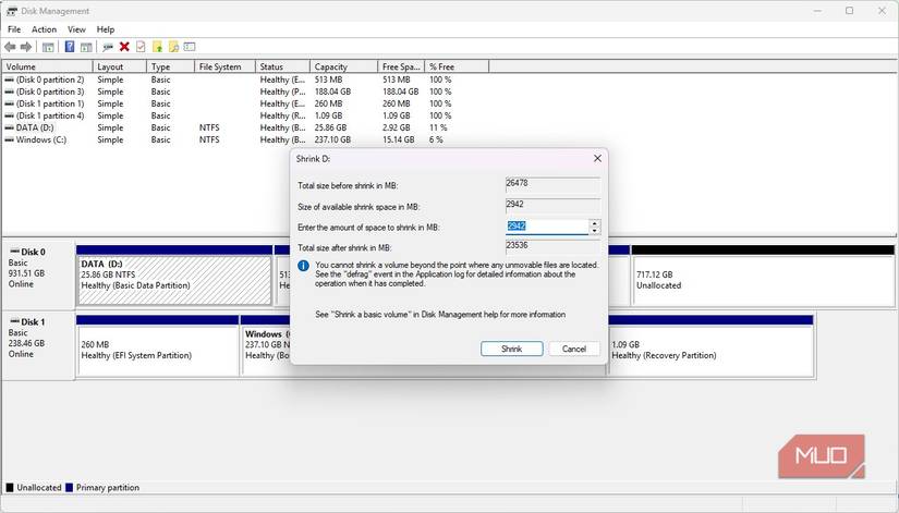 ntfs পার্টিশনের আকার পরিবর্তন করা