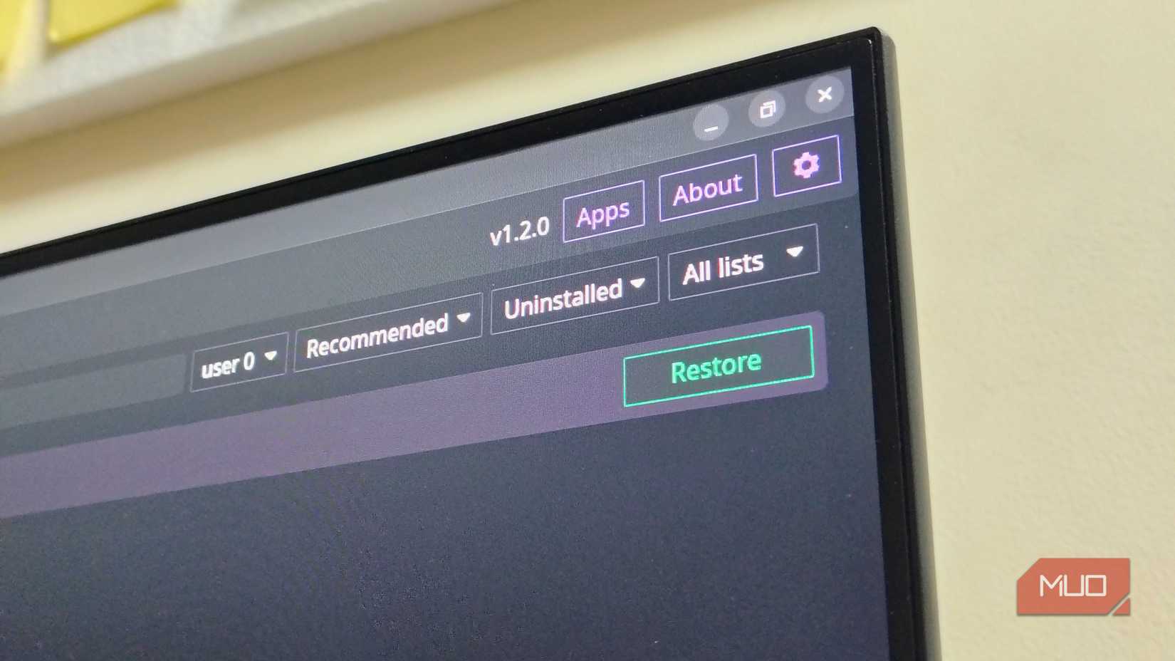 Restore option in UAD-NG.