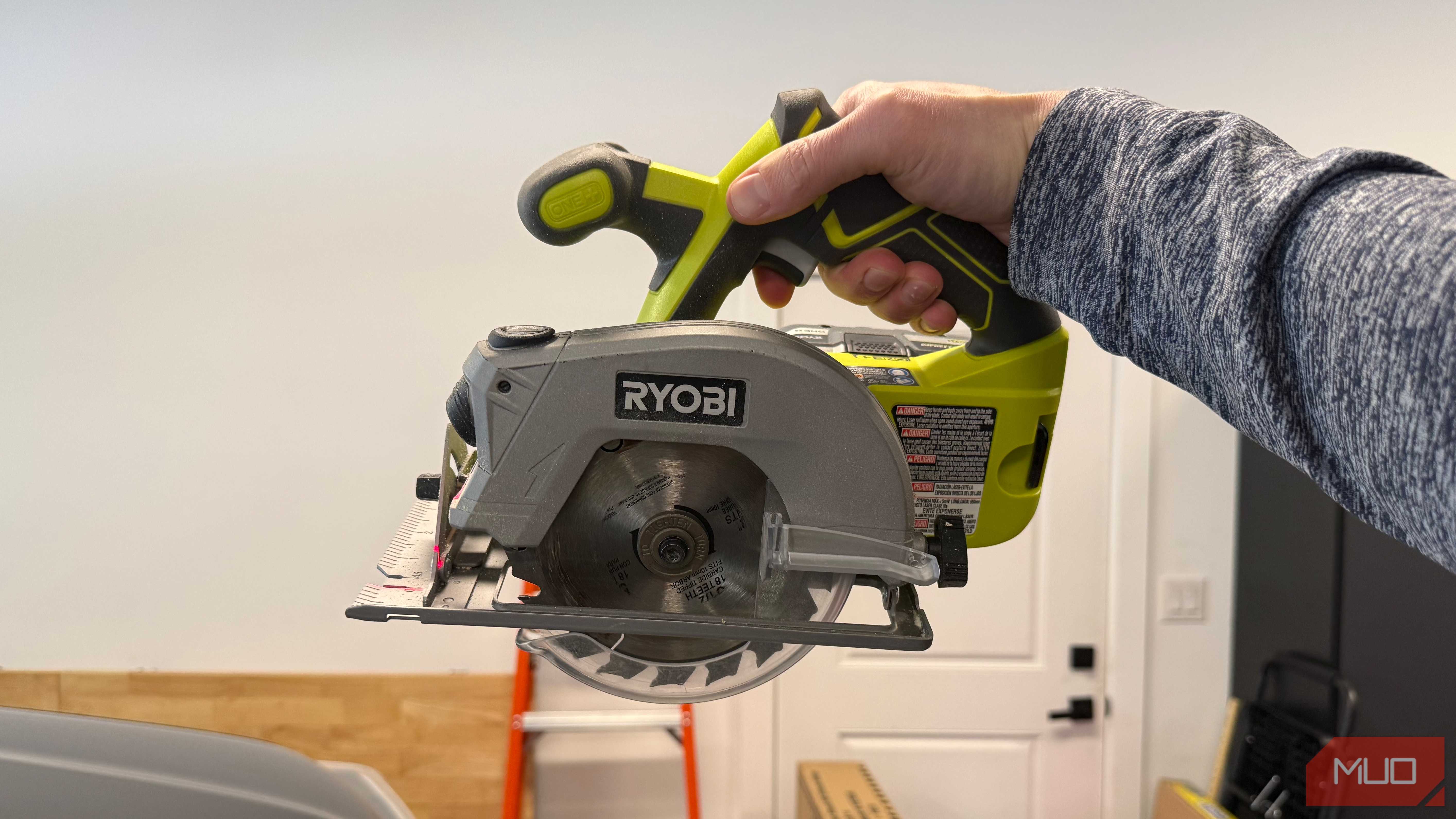 Ryobi circular saw in hand