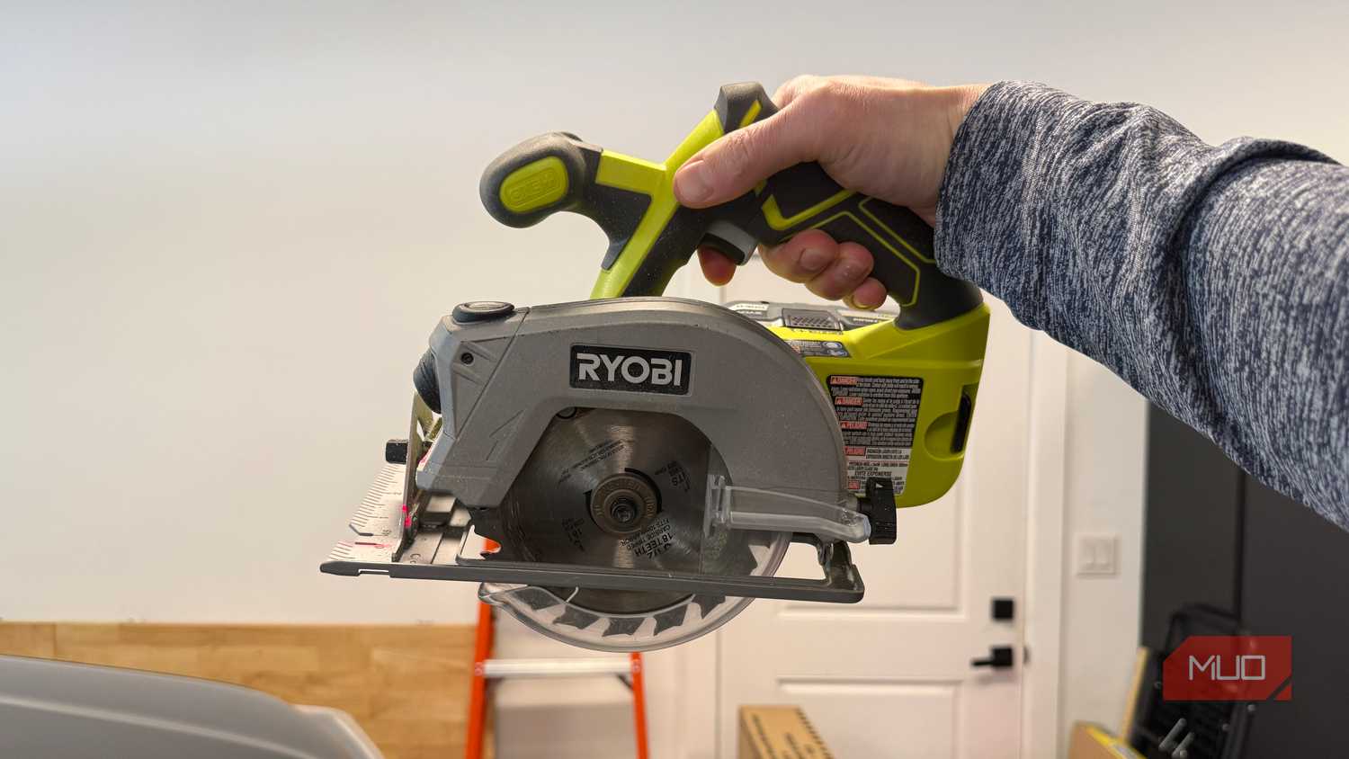 Ryobi circular saw in hand