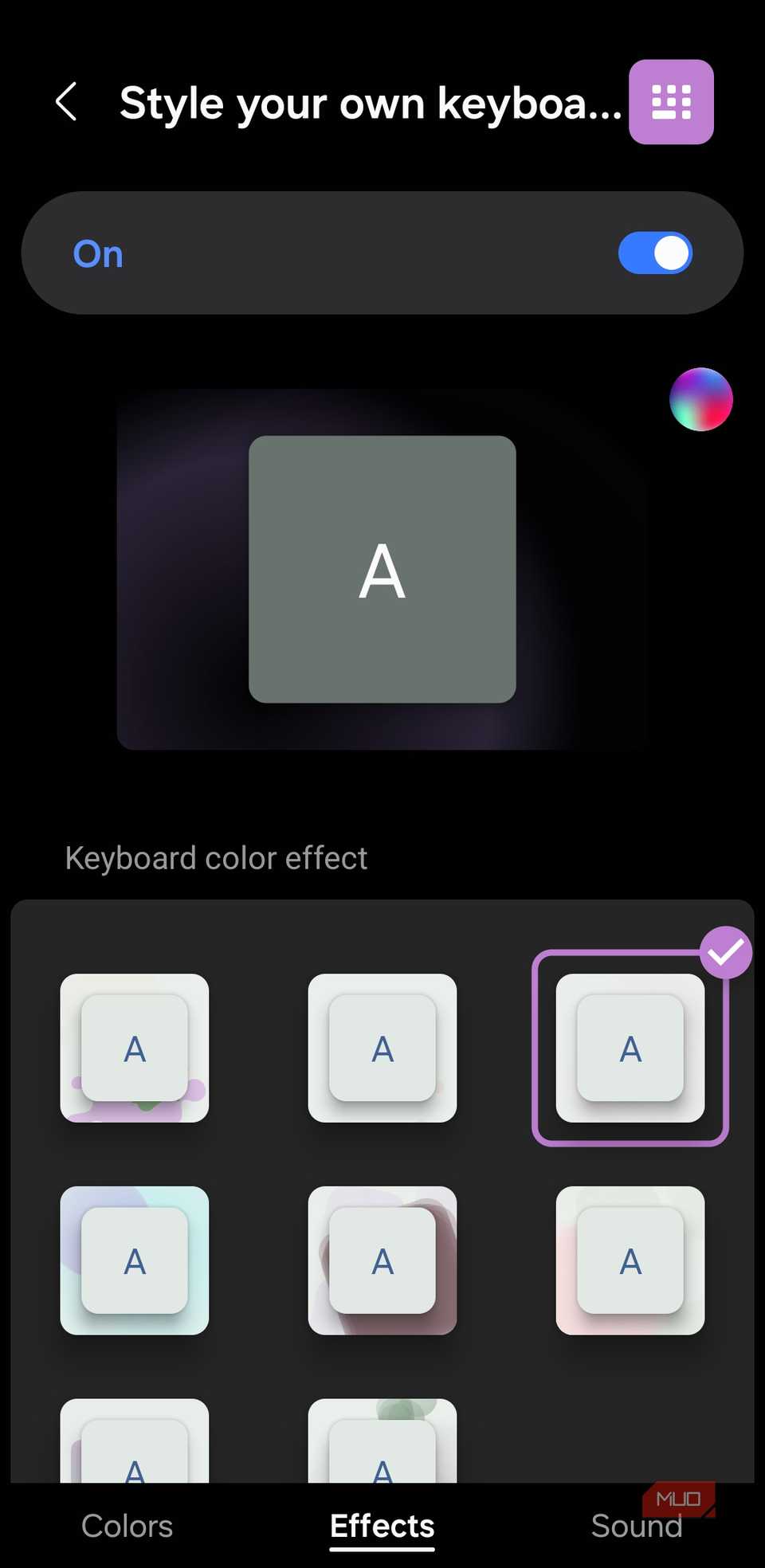 Opciones de Samsung Keyboard Keys Cafe