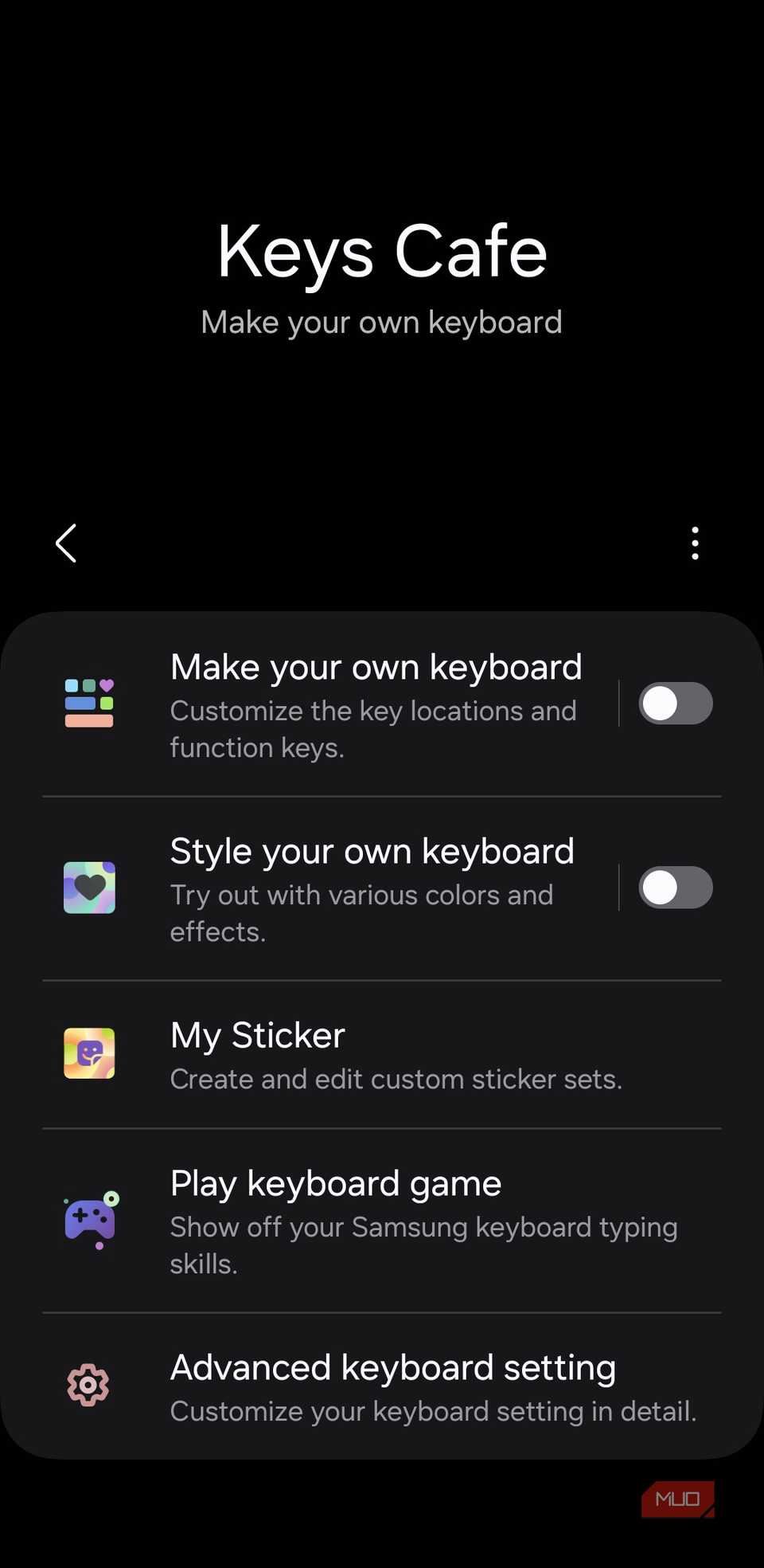Configuración de las teclas del teclado Samsung Cafe