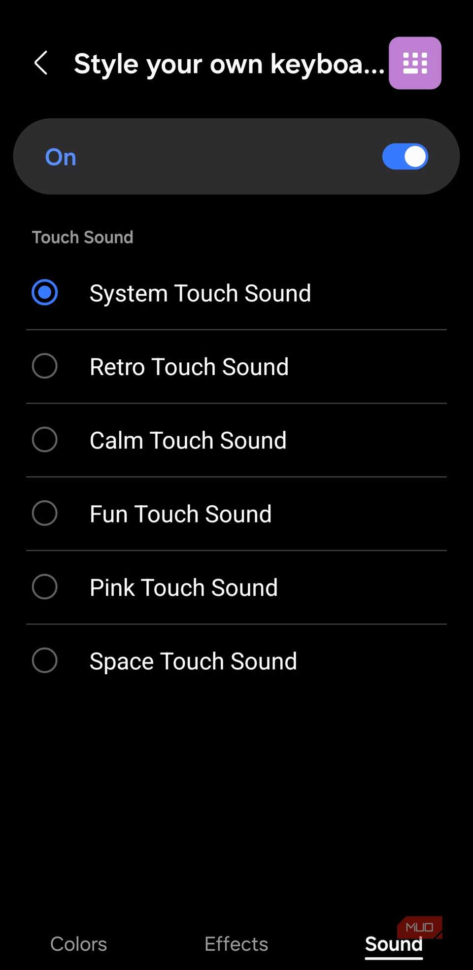 Sonido de escritura del teclado Samsung Keys Cafe
