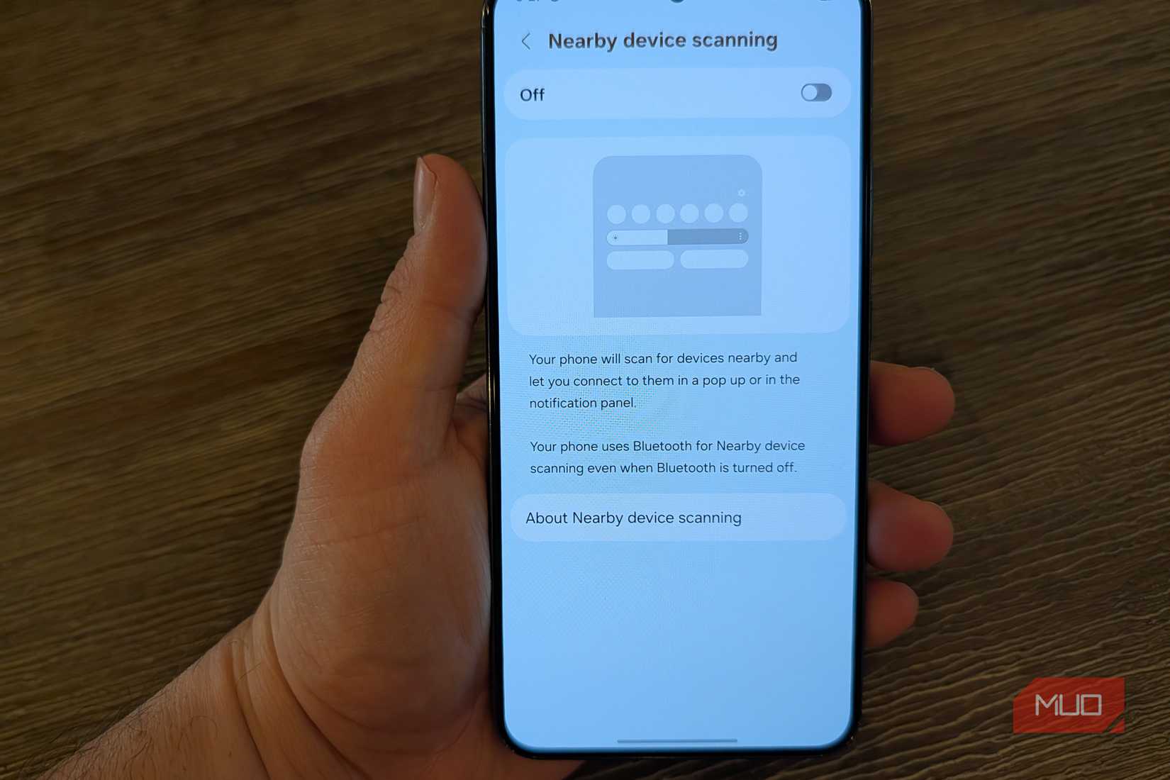 Escaneo cercano de Samsung Galaxy