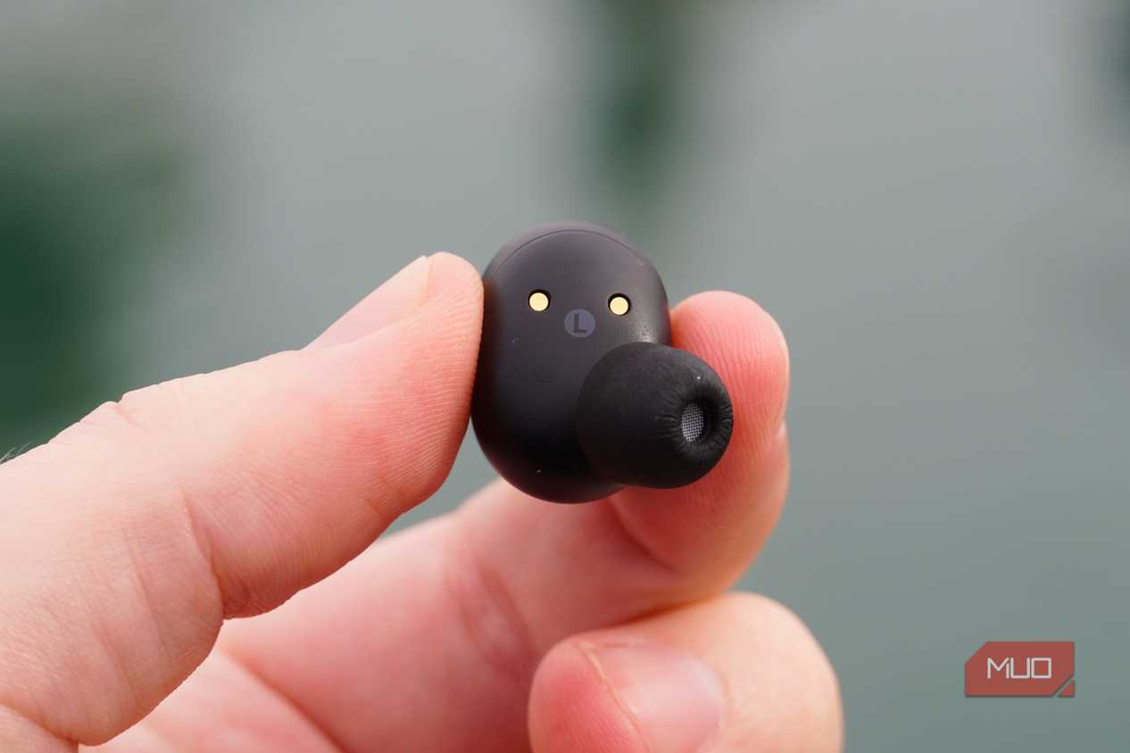 The ear tip on a Sony WF-1000XM6 earbud.