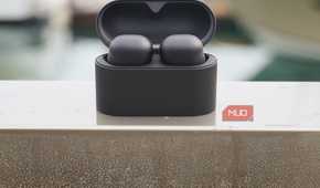Sony WF-1000XM6 earbuds in their charging case.