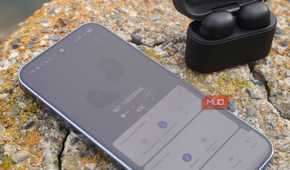 The Sony WF-1000XM6 app settings next to the earbuds.