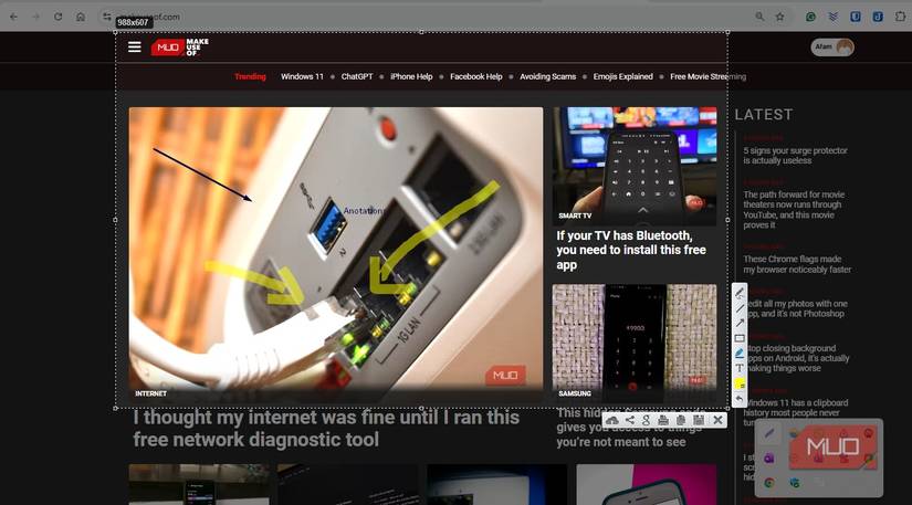 Taking annotations with the Lightshot app