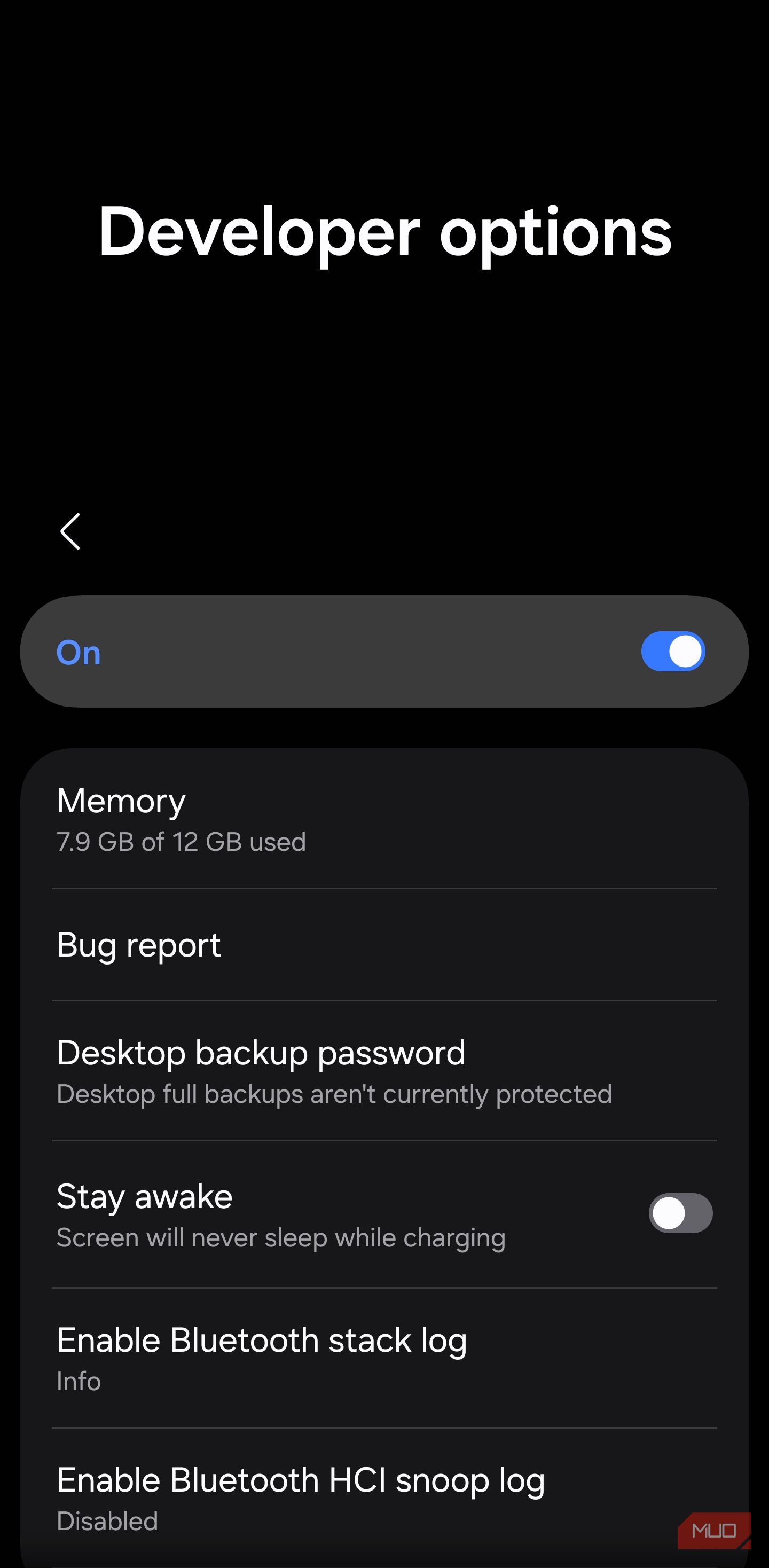 Toggle On Developer Options on Android