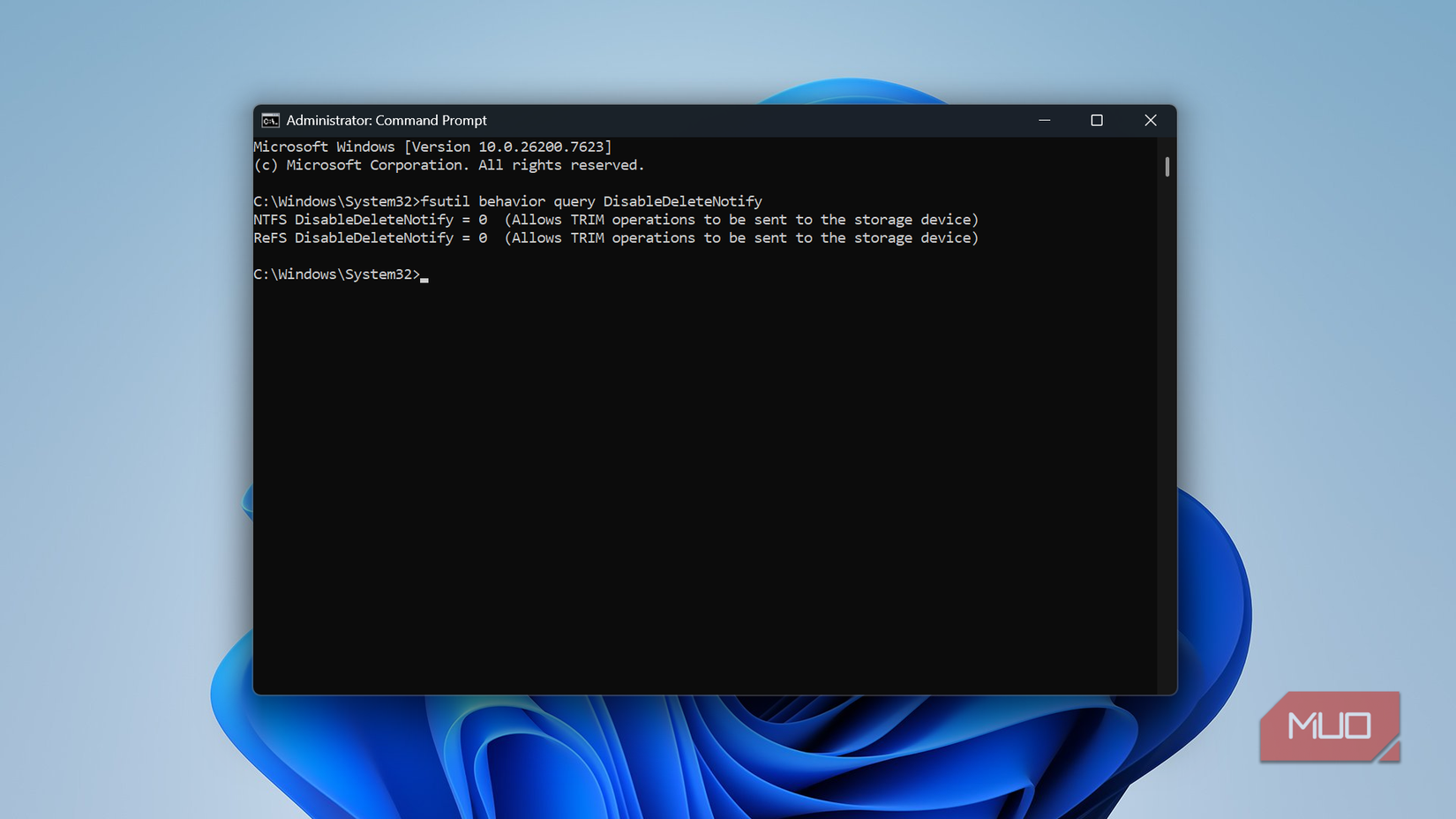 TRIM command in Windows command prompt.