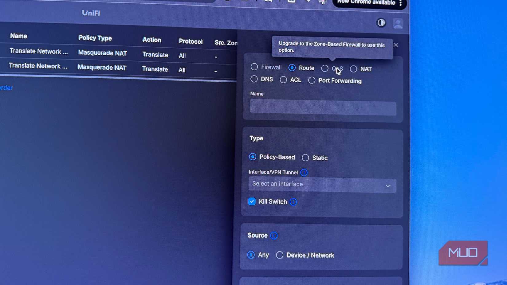 unifi app QoS greyed out