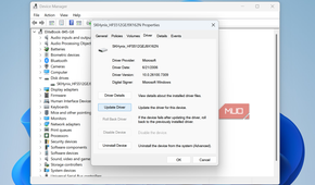 Update driver option in SSD Device Manager settings.