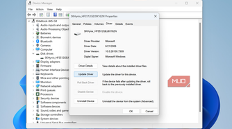 Update driver option in SSD Device Manager settings.