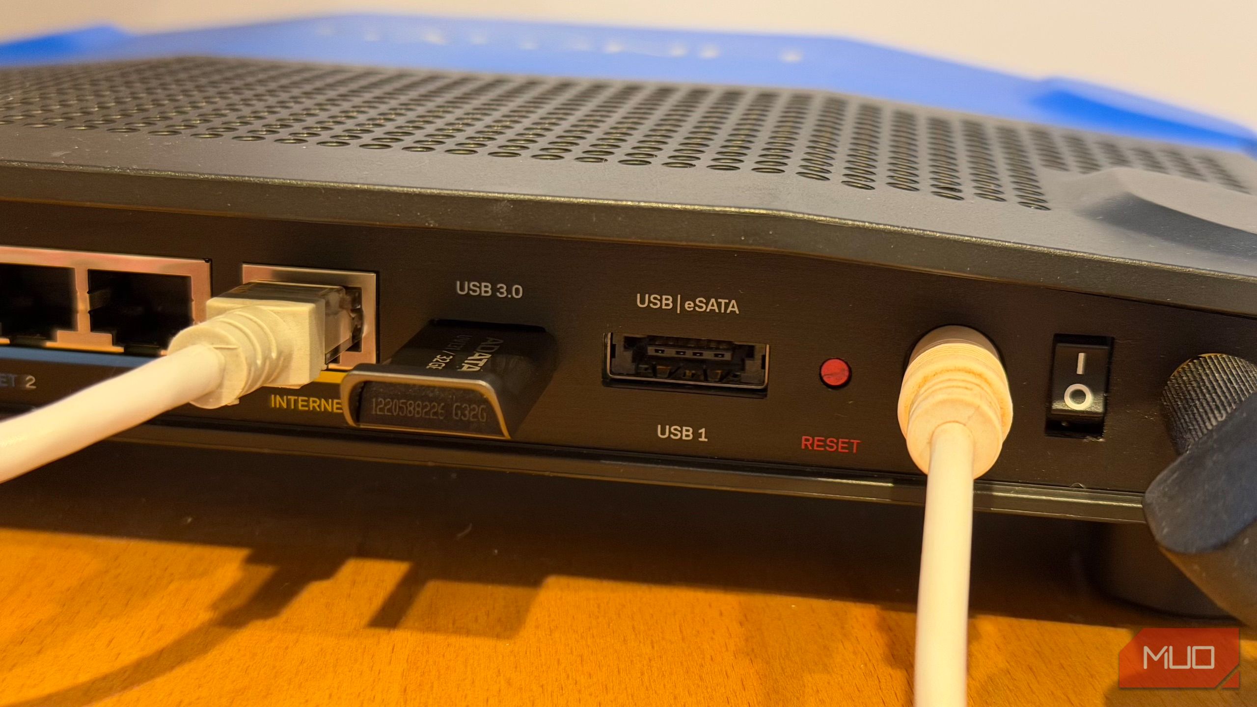 USB and eSATA ports on a router