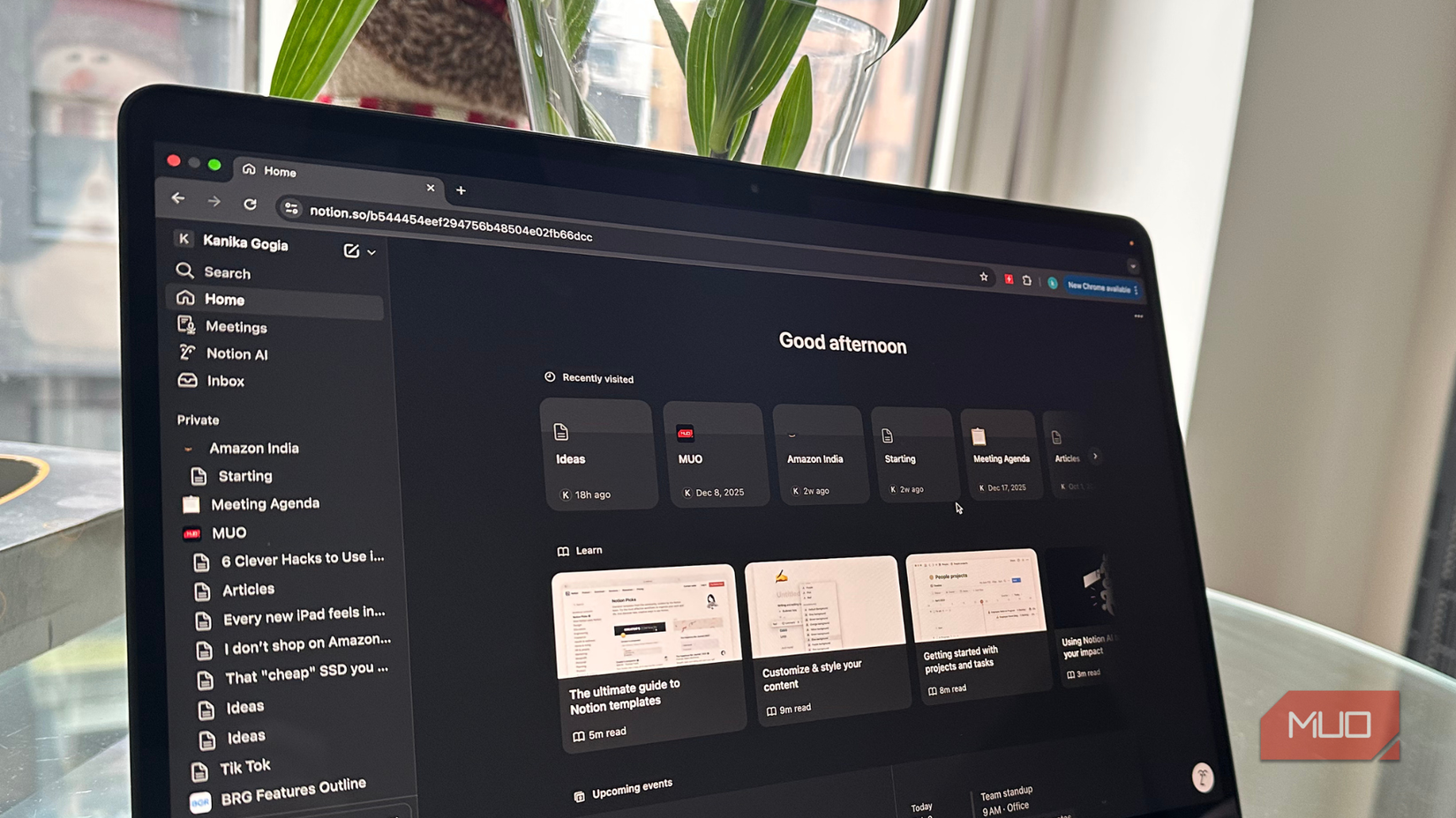 Using Notion on a display