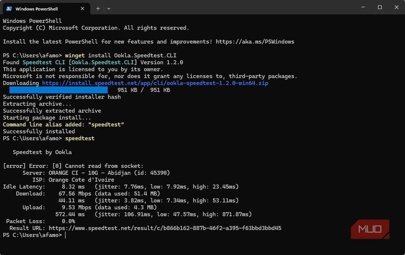 উইন্ডোজে স্পিডটেস্ট ব্যবহার করা