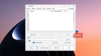 Main VeraCrypt interface with the create volume button and drive letter mounting list