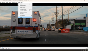 VLC Media Player View menu with the VLsub extension option visible and ready to launch.