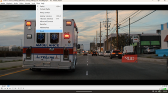VLC Media Player View menu with the VLsub extension option visible and ready to launch.