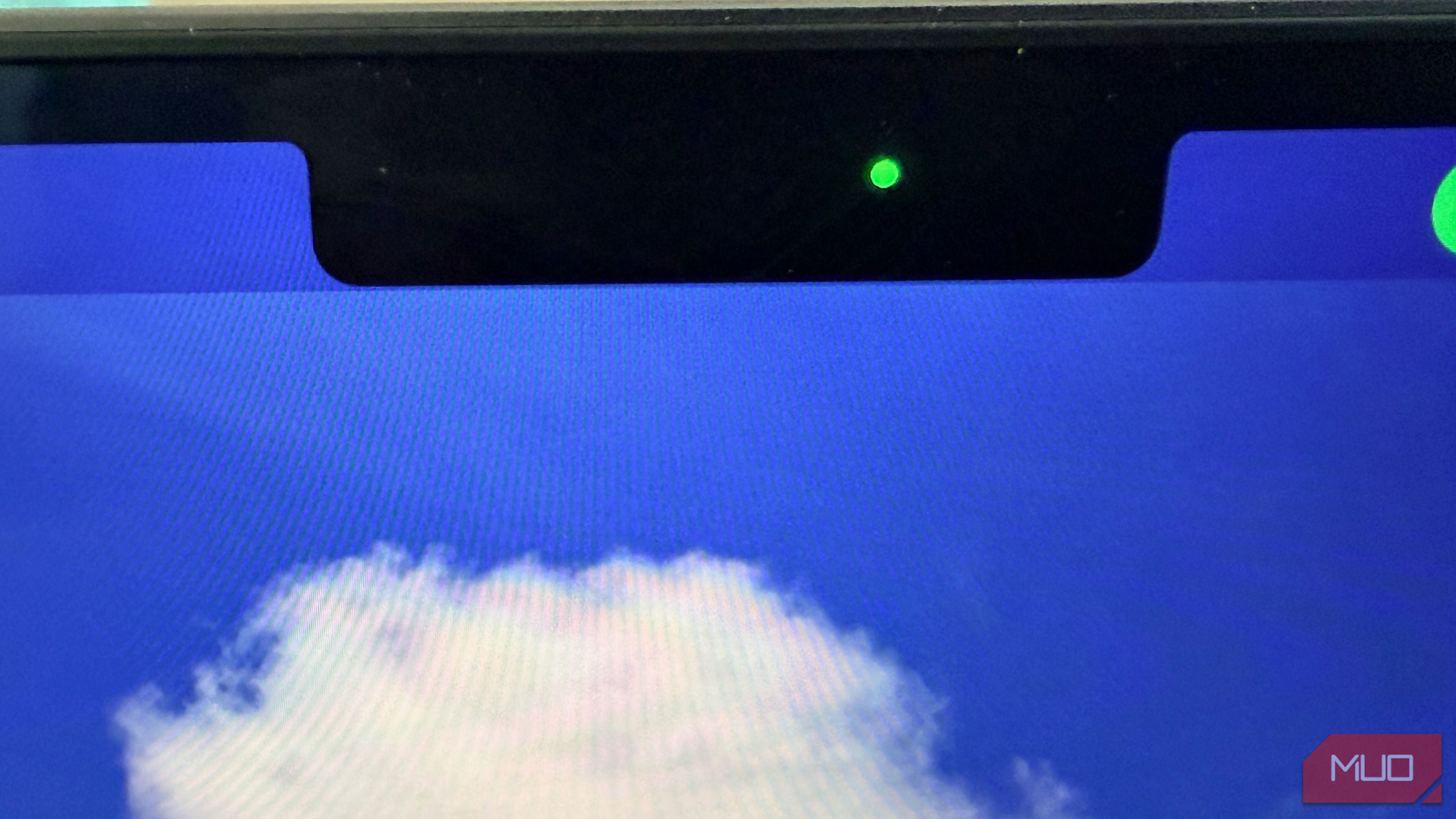 Webcam light on Mac.
