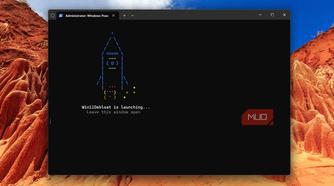 Win11Debloat launching in Windows Terminal.