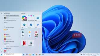 Windows 11 with a Windows 10-style Start Menu and Taskbar