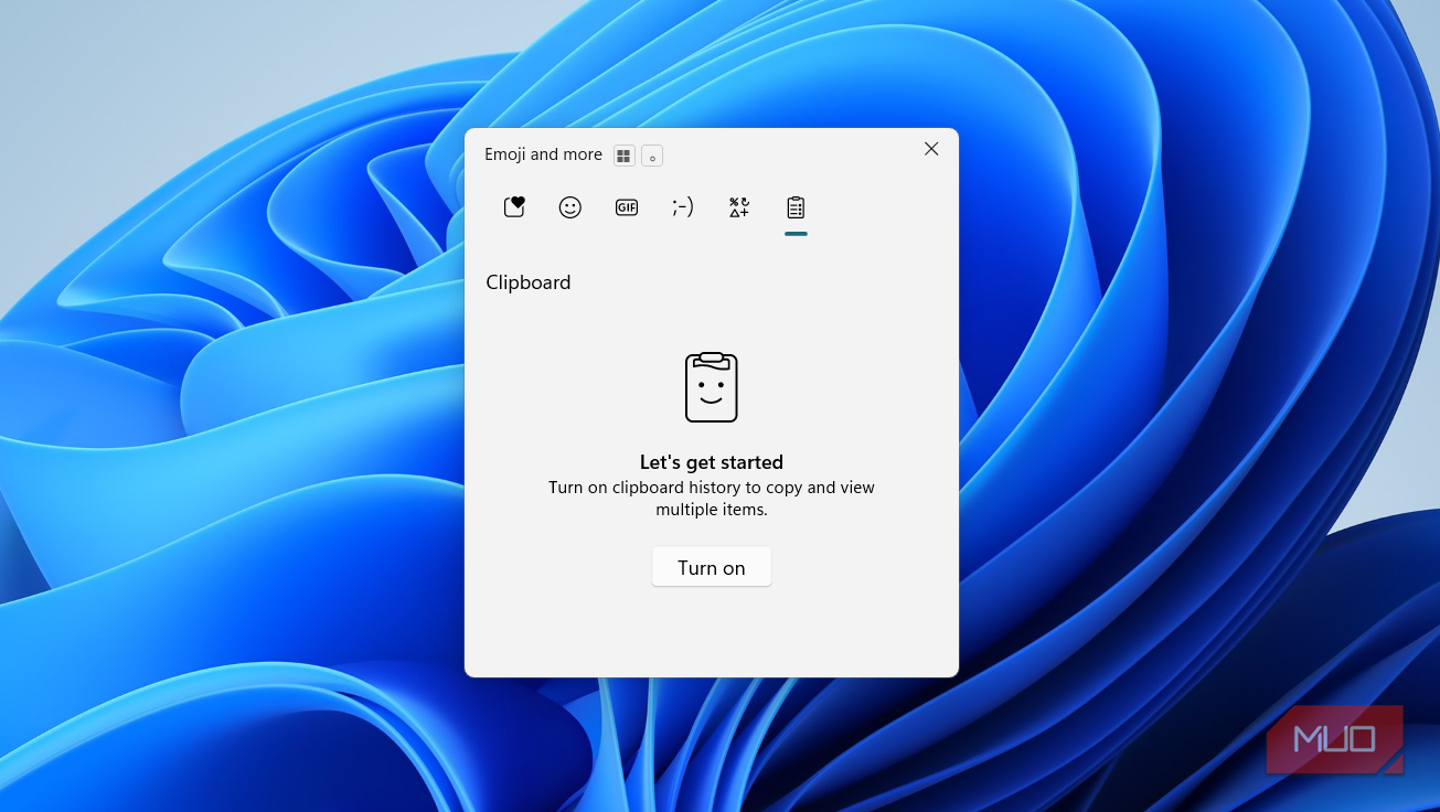 Windows clipboard prompt on desktop