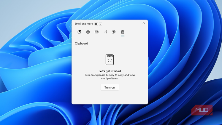 Windows clipboard prompt on desktop
