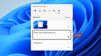 Windows clipboard showing pinned item on desktop