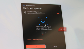 Windows Hello passkey prompt on Windows 11