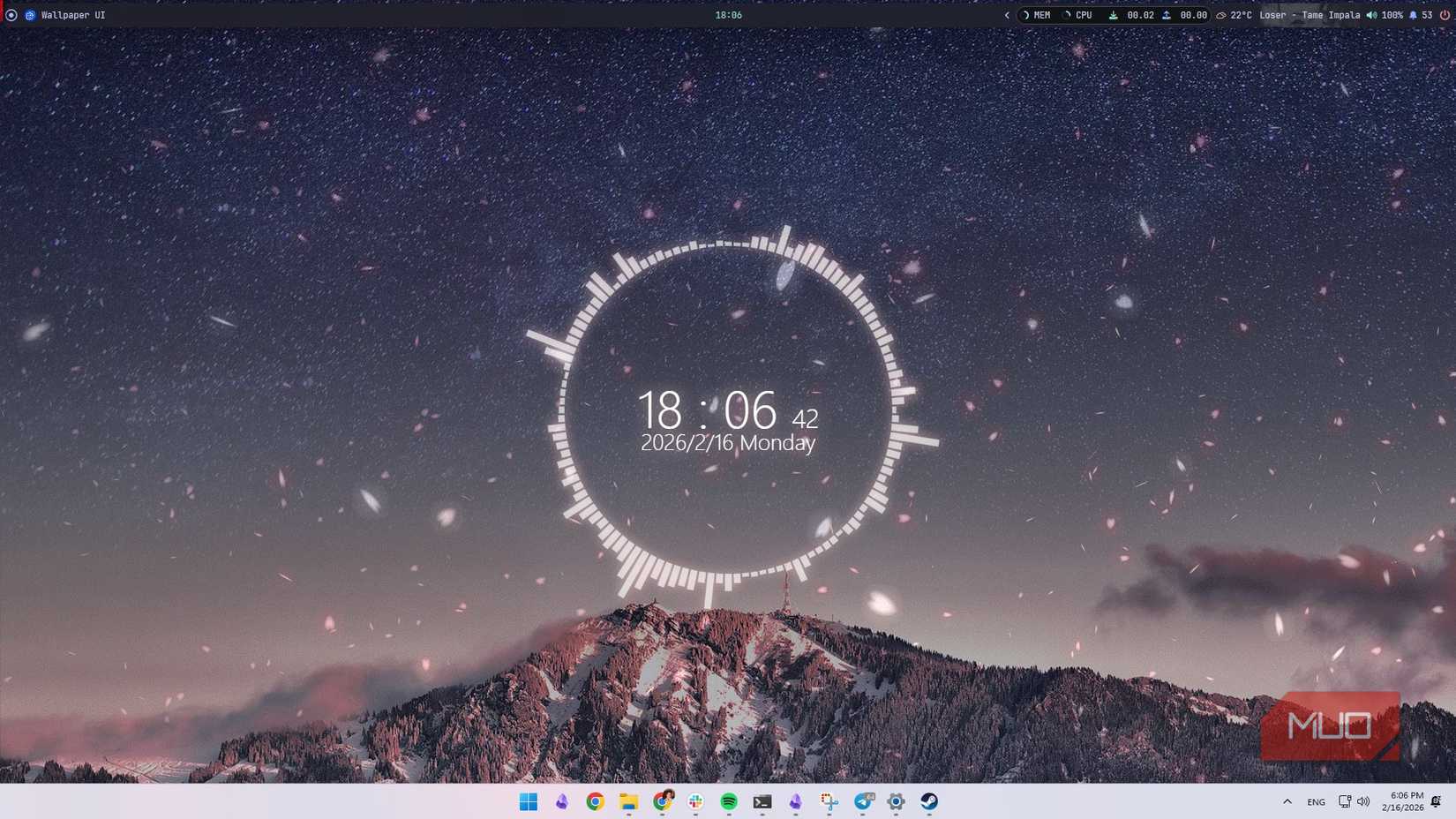 Windows 11 Masaüstünde YASB ve Wallpaper Engine