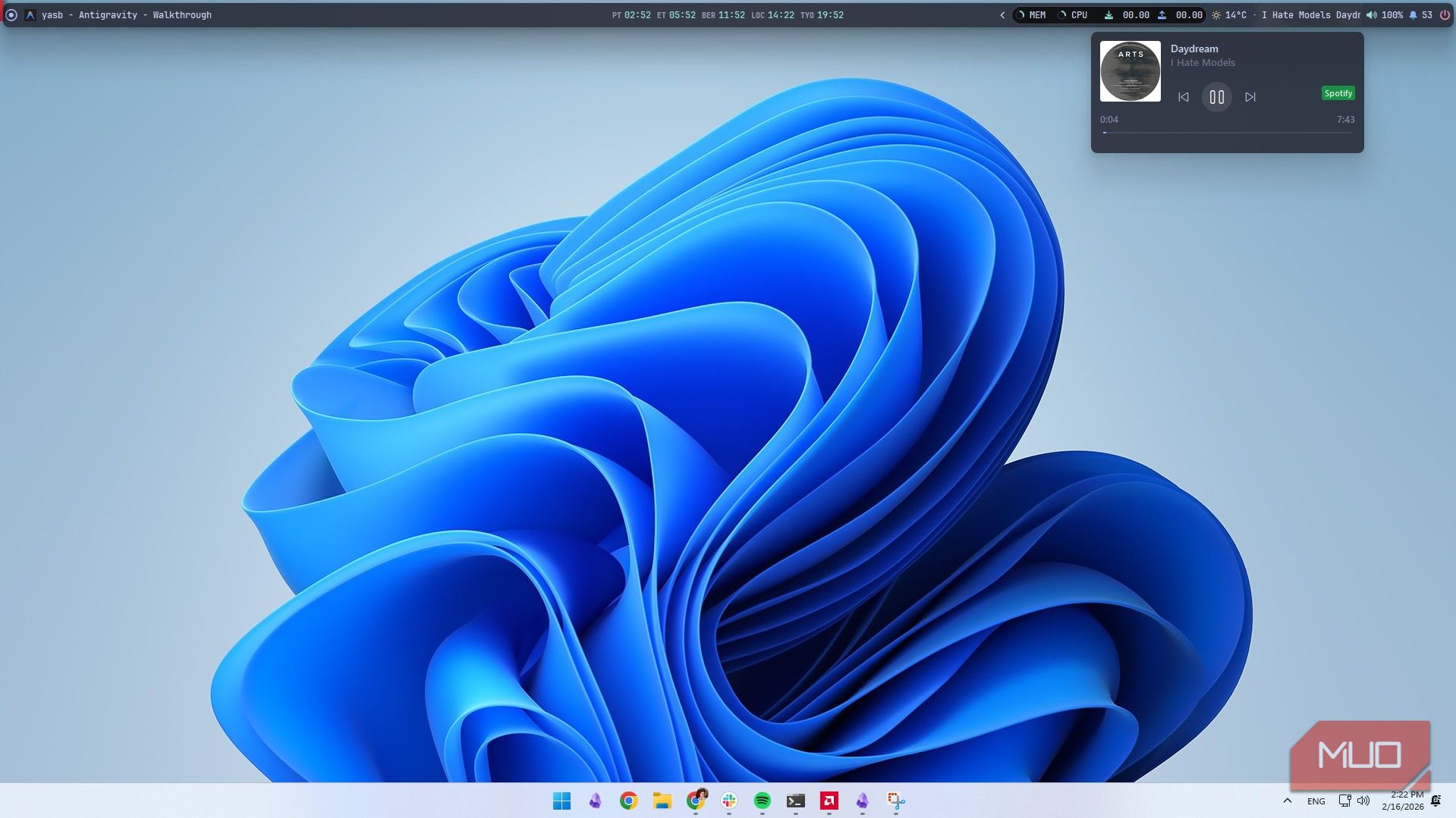 YASB is the Windows status bar that Microsoft forgot to build