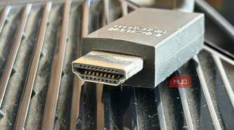 A bulky HDMI cable connector