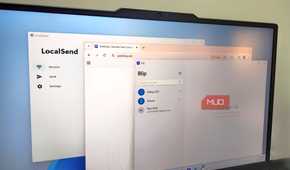 A laptop showing LocalSend PairDrop and Blip