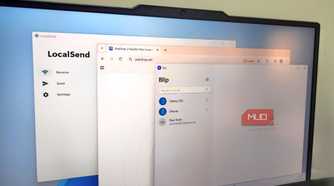 A laptop showing LocalSend PairDrop and Blip