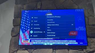 Settings menu on Samsung TV