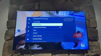 The General and Privacy page on Samsung TV