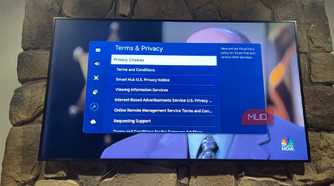 Terms and Privacy page on Samsung TV