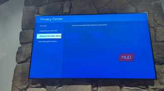 Privacy Center page on Samsung TV