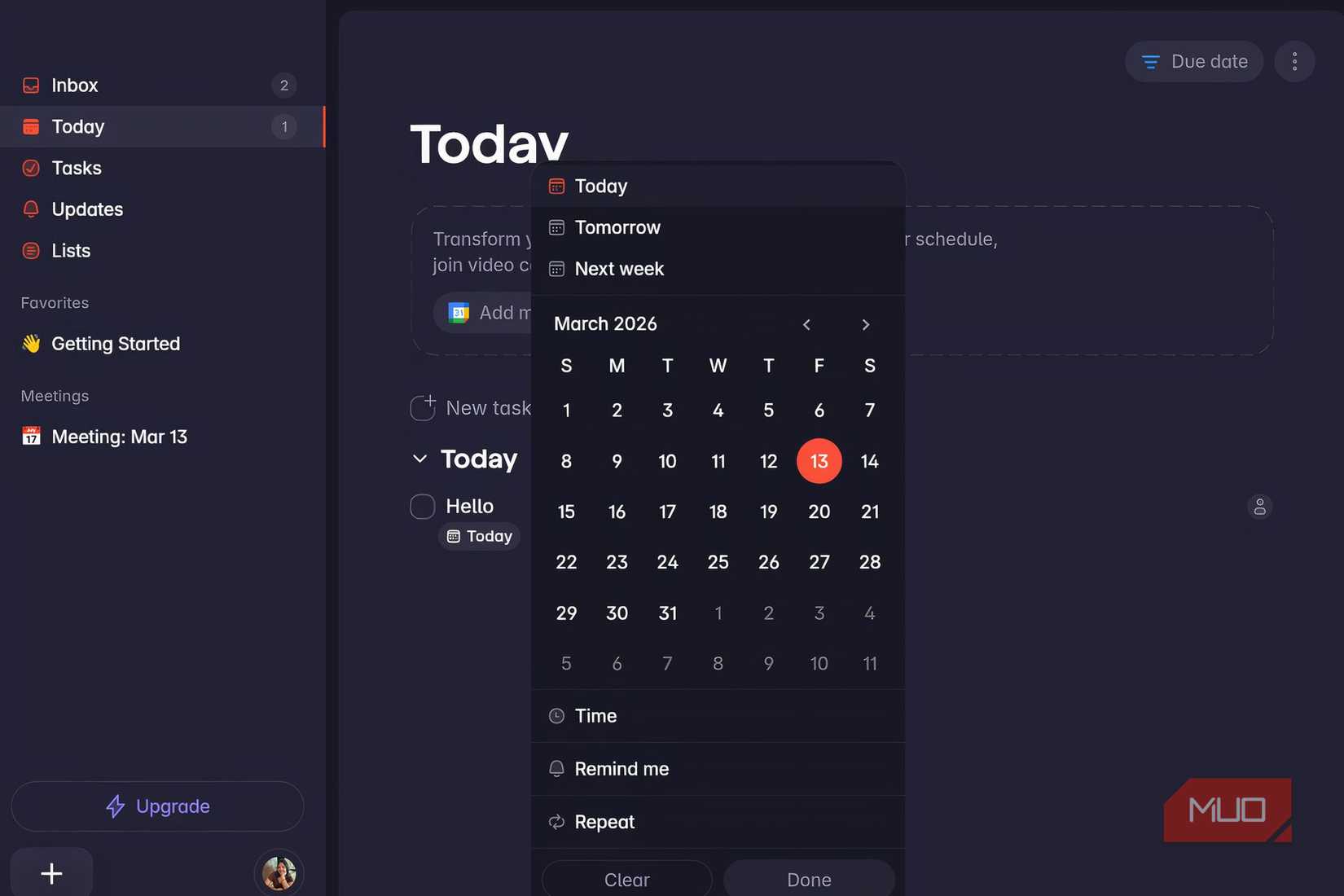 Adding due date on Superlist