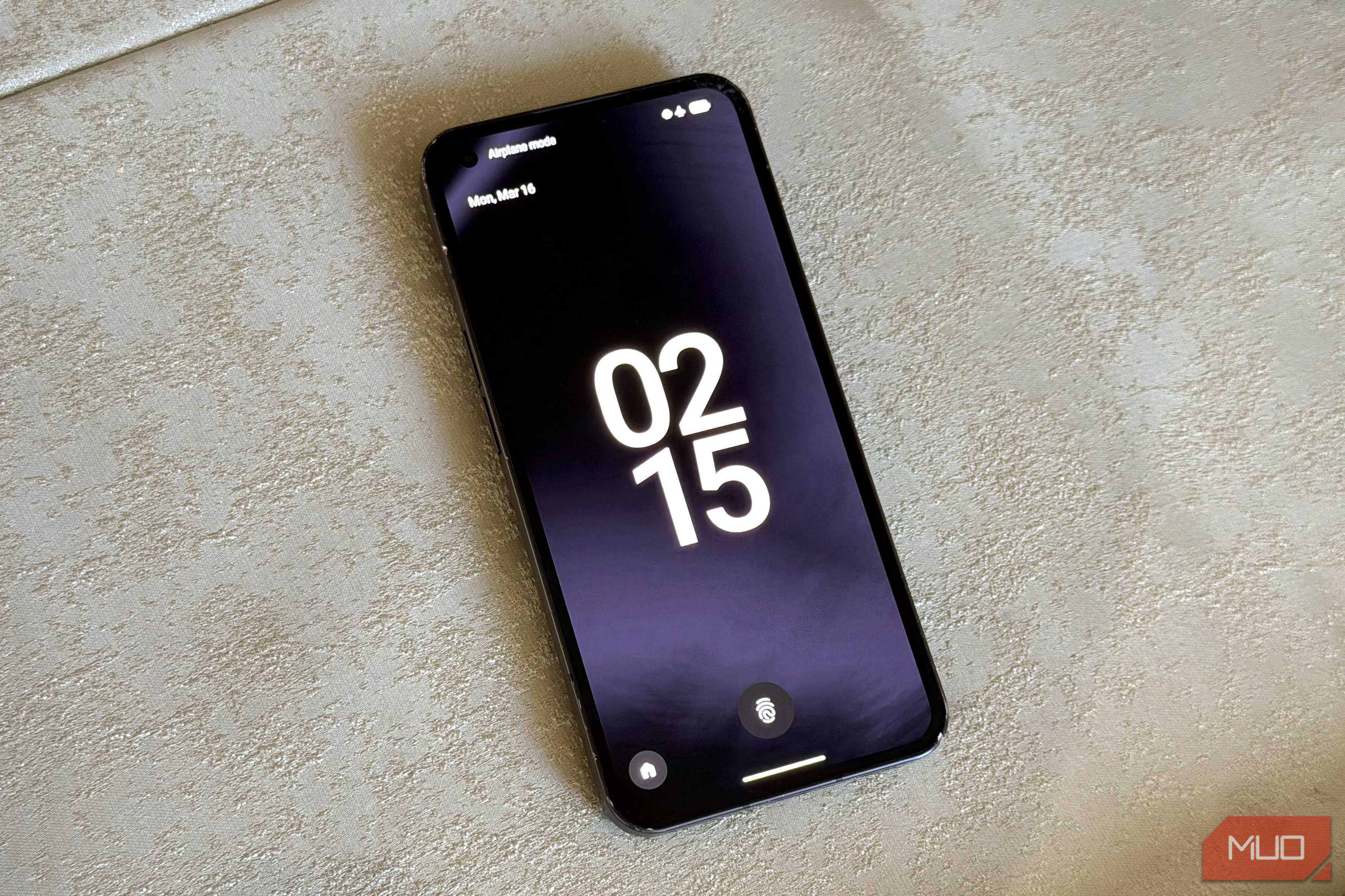 An Android phone running LineageOS on the lock screen