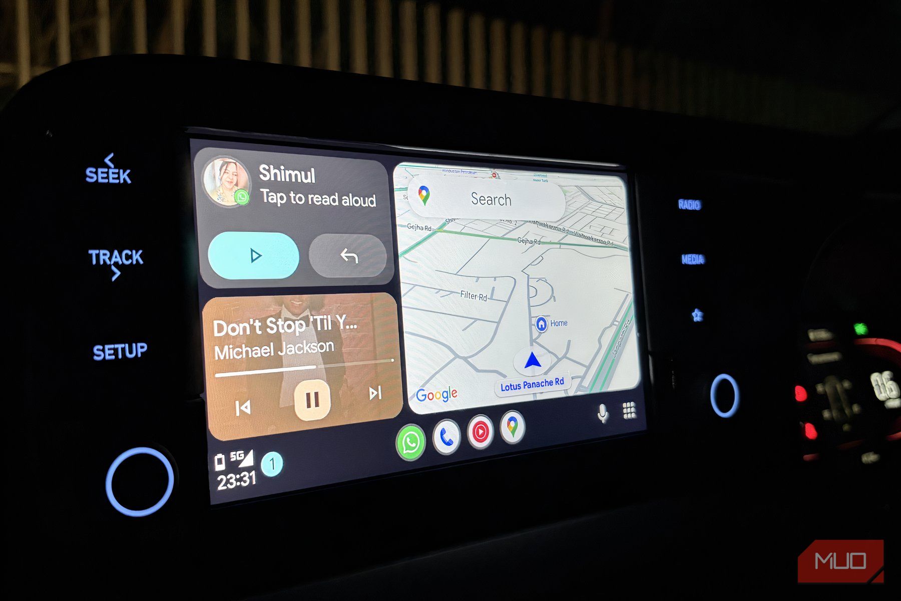 Android Auto on a car dashboard