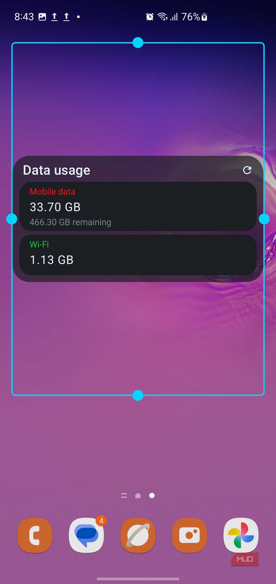 This Android widget shows me exactly how much data I burn daily