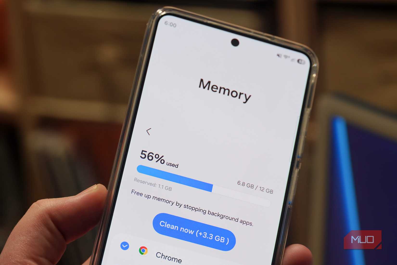 The memory page on a Samsung phone.