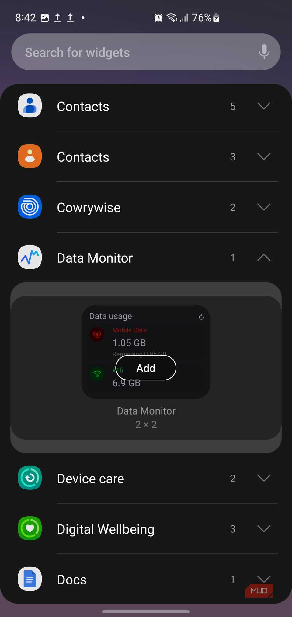 This Android widget shows me exactly how much data I burn daily