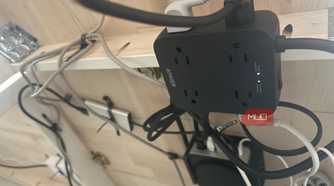 Anker surge protector under desk